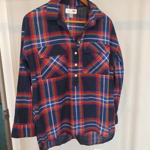 5/$25 old navy plaid collared tunic size small